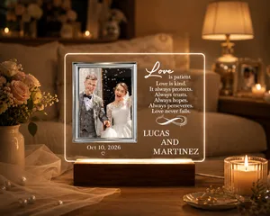 1 Corinthians 13:4 Night Light | Custom Wedding Couple Photo Gift