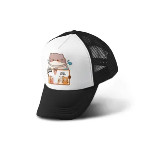 Personalized Back to School Kids Trucker Cap with Photo & Name | Cute Cat Custom Mesh Snapback Hat