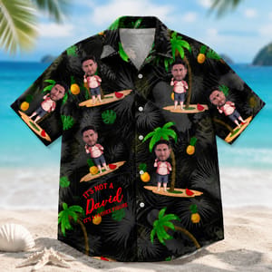 Funny Dad Bod Hawaiian Shirt, Upload Face And Custom Name