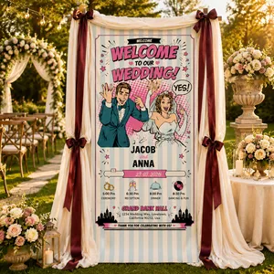 Personalized Wedding Pop Art "YES!" Banner