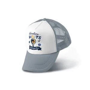 Personalized Adventure Awaits Kindergarten Trucker Hat – Custom Photo & Name Back to School Cap for Kids