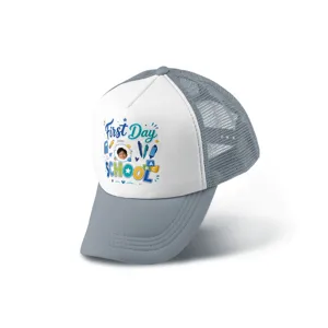Personalized First Day of School Kids Trucker Hat with Photo – Custom Back to School Mesh Cap for Boys & Girls