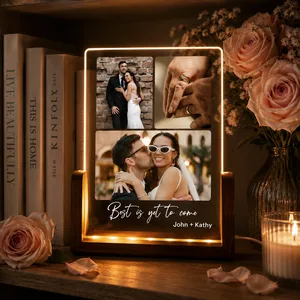 Personalized Picture Collage LED Lamp: Bespoke Acrylic Plaque