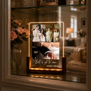 Personalized Picture Collage LED Lamp: Bespoke Acrylic Plaque