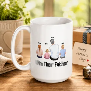 Personalized Dad Mug with Kids Names, I Am Their Father Coffee Mug, Custom Father's Day Gift for Dad, Gift from Kids