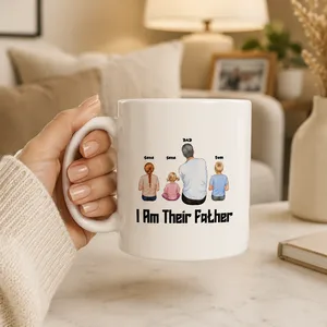 Personalized Dad Mug with Kids Names, I Am Their Father Coffee Mug, Custom Father's Day Gift for Dad, Gift from Kids