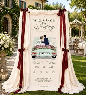 Personalized Wedding "Just Married" Car Banner