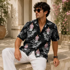 Personalized Skull Floral Hawaiian Shirt - Upload Your Photo - Custom Portrait Gift
