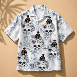 Personalized Skull Hawaiian Shirt - Upload Your Photo Custom Aloha Shirt