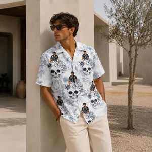 Personalized Skull Hawaiian Shirt - Upload Your Photo Custom Aloha Shirt