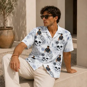 Personalized Skull Hawaiian Shirt - Upload Your Photo Custom Aloha Shirt