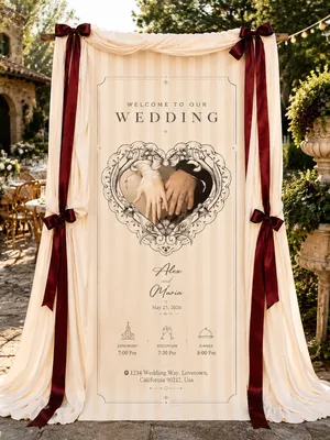 Personalized Wedding "Victorian Lace" Banner