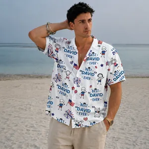 Custom Cartoon Kids Hawaiian Shirt - Custom Name Aloha Shirt