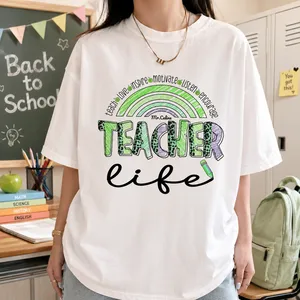 Teacher Life Rainbow Shirt, Back to School Teacher T-Shirt, Cute Teacher Appreciation Gift, Preschool Kindergarten Elementary School Tee