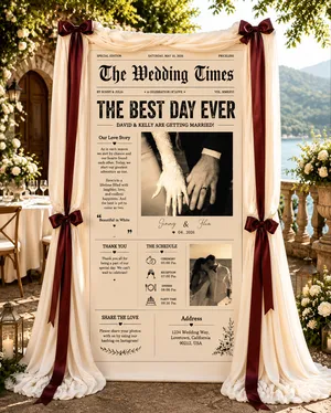 Personalized Wedding "The Wedding Times" Banner