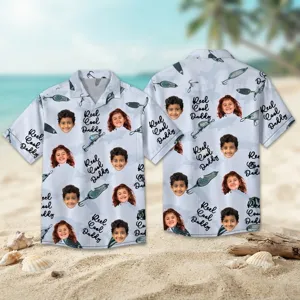 Custom Face Kids Hawaiian Shirt Personalized Children Photo Tropical Vacation Shirt