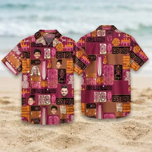 Custom Face Family Hawaiian Shirt for Adults Personalized Adult Photo Tropical Vacation Shirt