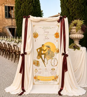 Personalized Wedding "Oriental Deco" Banner