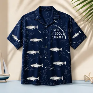 Personalized Fishing Hawaiian Shirt, Upload Your Photo And Custom Name.