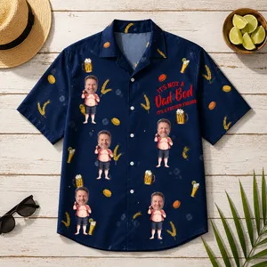 Personalized Beer Aloha Shirt, Funny Dad Hawaiian Shirt, Custom Face And Name Shirt