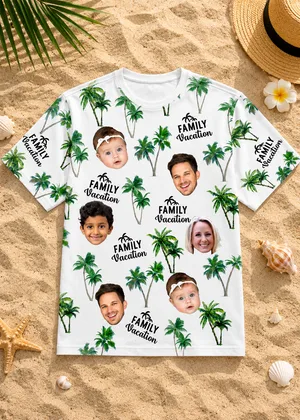 Custom Face Family T Shirt Personalized Adult Vacation Shirt