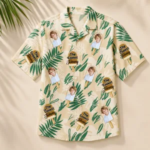 Coolest Dad Aloha Shirt, Personalized Photo And Custom Name Hawaiian Shirt.