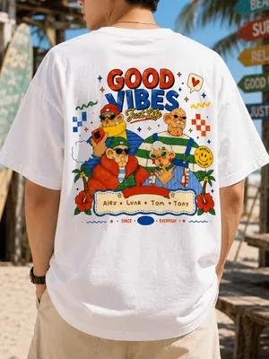 "Good Vibes Squad" Custom Names Tee