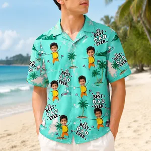 Custom Face Kids Hawaiian Shirt Personalized Children Photo Tropical Vacation Shirt