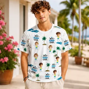 Personalized Best Dad Ever T-Shirt, Custom Face And Name Tee Shirt