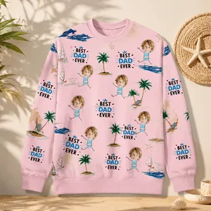 Best Dad Ever Personalized Sweatshirt, Custom Face And Name Pullover