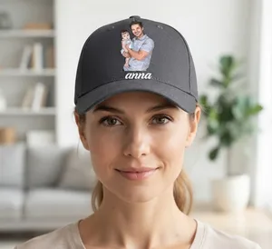 Custom Photo Bold Sketch Best Dad Grandpa Ever Family Portrait - Personalized Classic Cap