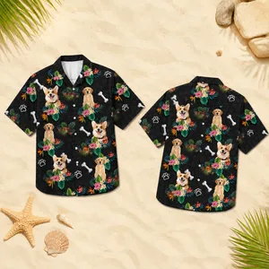 Personalized Pet Lover Hawaiian Shirt Custom Dog Cat Portrait Tropical Shirt