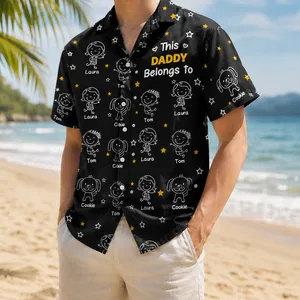 This Daddy Belongs To Personalized Family Hawaiian Shirt Custom Name Design