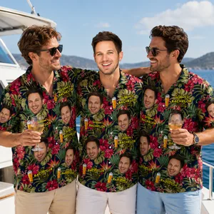 Custom Face Hawaiian Shirt Personalized Name Bachelor Party Tropical Shirt