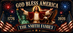 Custom Polyester Outdoor Banner - Personalized America 250th Anniversary Gifts For Mom, Dad, Brother, Sister, Kids - Legacy Lives On Strong