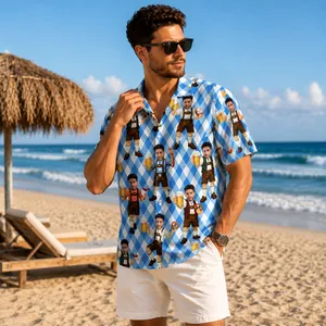 German Beer Personalized Oktoberfest Shirt - Custom Face Hawaiian Shirt for Dad