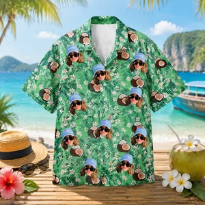 Personalized Custom Face Hawaiian Shirt Coconut Island Aloha Summer Gift