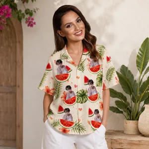 Watermelon Tropical Shirt - Custom Face Photo Kids Hawaiian Shirt