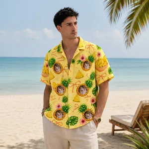 Personalized Pineapple Print Hawaiian Shirt - Custom Child Portrait Hawaiian Shirt