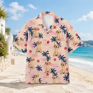 Personalized Custom Photo Hawaiian Shirt Tropical Palm Tree Beach Vacation Gift