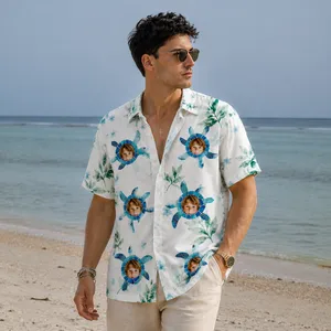 Sea Turtle Tropical Shirt - Custom Kids Photo Hawaiian Shirt, Personalized Face Shirt