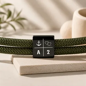 Personalized Adjustable Sliding Knot Rope Bracelet for Dad, Custom Engraved Bracelet, Father’s Day Gift for Him