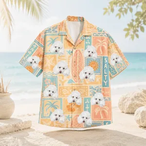 Personalized Custom Face Hawaiian Shirt Retro Tropical Beach Vacation Gift