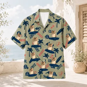 Personalized Custom Face Hawaiian Shirt Surfboard Beach Vacation Gift
