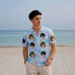 Ocean Theme Tropical Shirt - Personalized Kids Face Hawaiian Shirt, Custom Child Photo Shirt