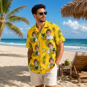Personalized Tropical Hawaiian Shirt - Custom Photo Pineapple Shirt