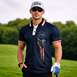 250 Years USA Anniversary Polo Shirt, Patriotic 1776 Betsy Ross Flag Golf Polo, 4th of July / AOP Polo Shirt