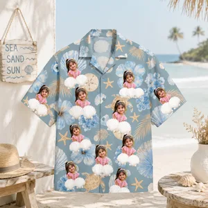 Personalized Custom Pet Hawaiian Shirt Seashell Ocean Tropical Beach Vacation Gift