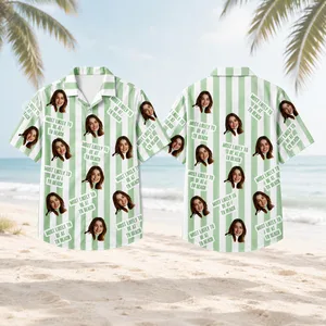 Custom Face Travel Matching Hawaiian Shirt Personalized Beach Crew Vacation Shirt