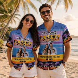 Custom Family Hawaiian Shirt Personalized Photo Vacation Matching Shirt